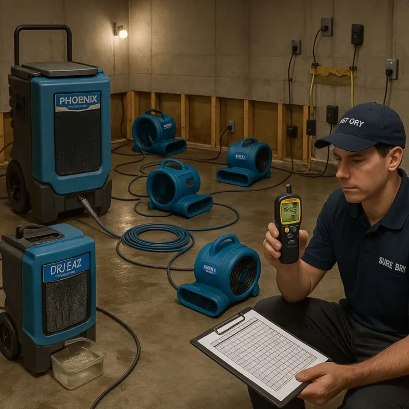 Structural Drying and Dehumidification process in Raven, VA